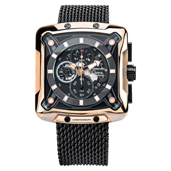 Alexandre Christie AC 3030 Rosegold Black Man Chain MCBBRBA